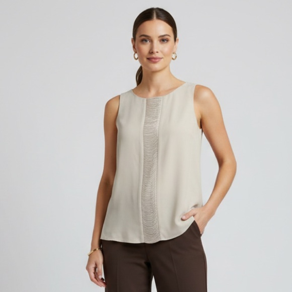 HUGO BOSS Ifryna Blouse Cream Sleeveless
